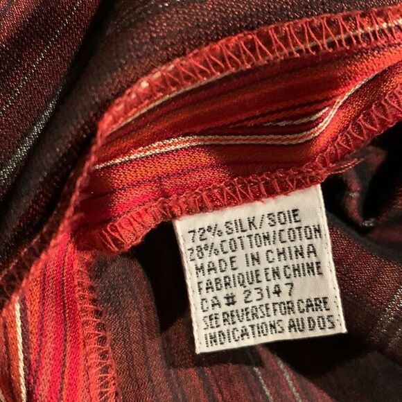 Talbots Striped Ruffled Blouse - Picture 6 of 11